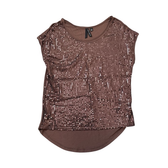 Willi Smith Women’s Large Brown Sequined Sleeveless Pullover Top - Picture 1 of 8